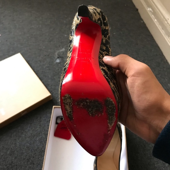 Leopard skin Red Bottoms size 37.5 - Picture 6 of 7